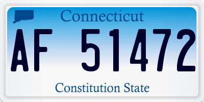 CT license plate AF51472