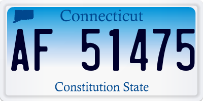 CT license plate AF51475