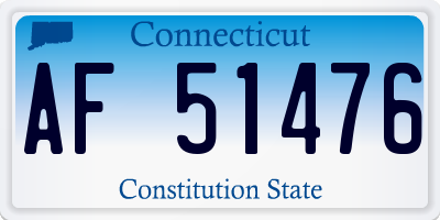 CT license plate AF51476