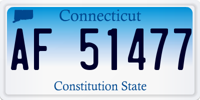 CT license plate AF51477