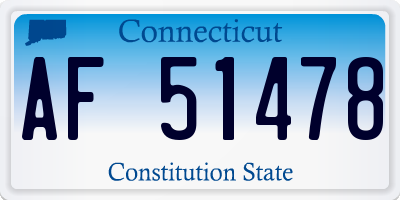 CT license plate AF51478