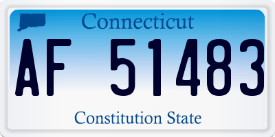 CT license plate AF51483
