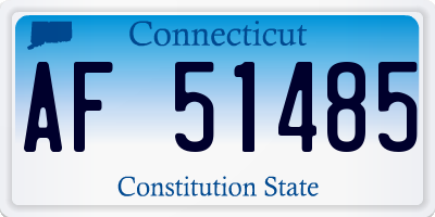 CT license plate AF51485