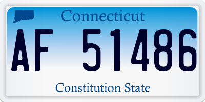 CT license plate AF51486