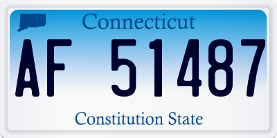 CT license plate AF51487