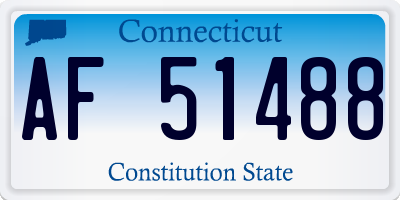 CT license plate AF51488