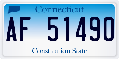 CT license plate AF51490
