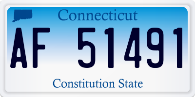 CT license plate AF51491