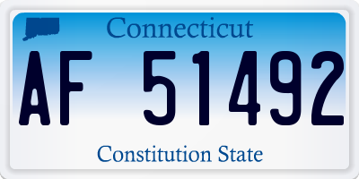 CT license plate AF51492