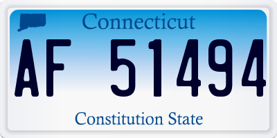 CT license plate AF51494