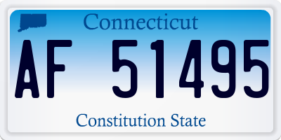 CT license plate AF51495