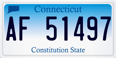 CT license plate AF51497
