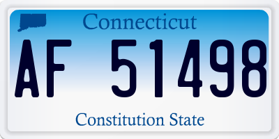 CT license plate AF51498