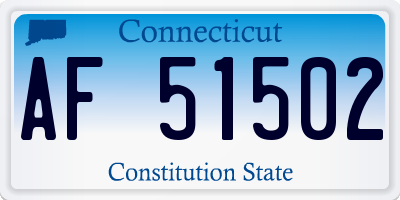 CT license plate AF51502