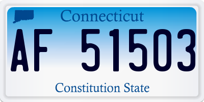 CT license plate AF51503