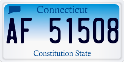 CT license plate AF51508