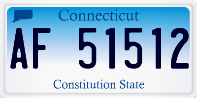 CT license plate AF51512