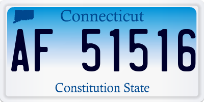 CT license plate AF51516