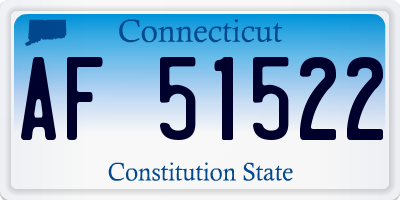 CT license plate AF51522