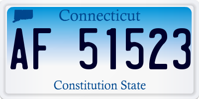 CT license plate AF51523