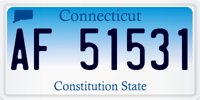 CT license plate AF51531