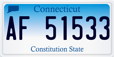 CT license plate AF51533
