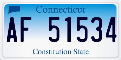 CT license plate AF51534