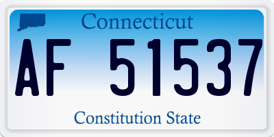 CT license plate AF51537