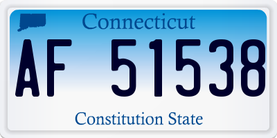 CT license plate AF51538