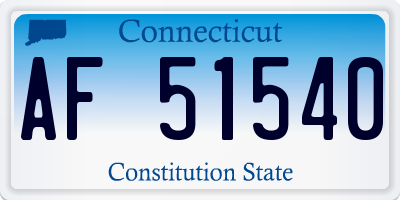 CT license plate AF51540