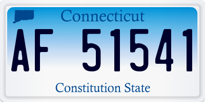 CT license plate AF51541
