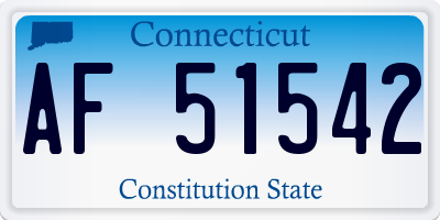 CT license plate AF51542