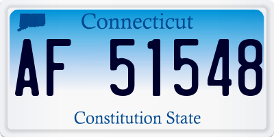 CT license plate AF51548