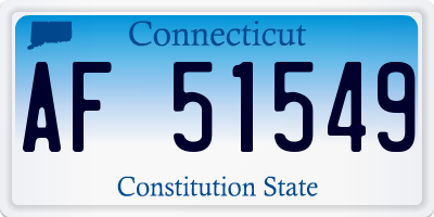 CT license plate AF51549