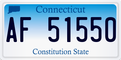 CT license plate AF51550