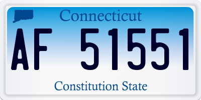 CT license plate AF51551