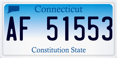 CT license plate AF51553
