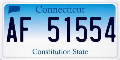 CT license plate AF51554