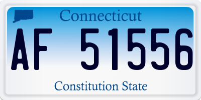 CT license plate AF51556