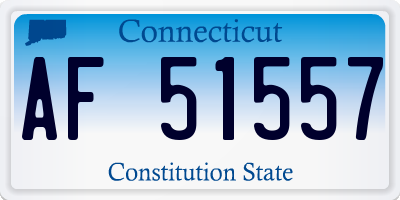 CT license plate AF51557