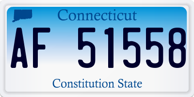 CT license plate AF51558