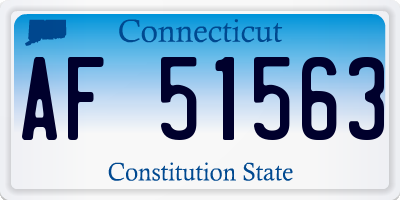 CT license plate AF51563
