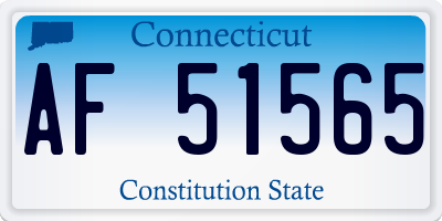 CT license plate AF51565