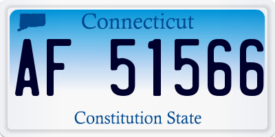 CT license plate AF51566