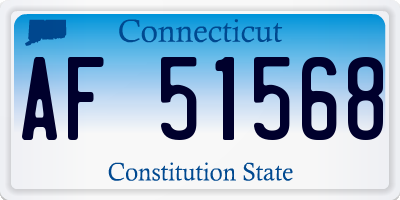 CT license plate AF51568