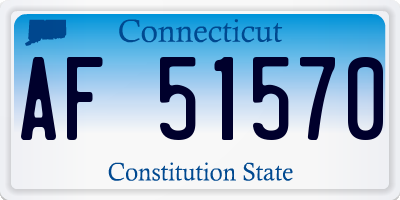 CT license plate AF51570