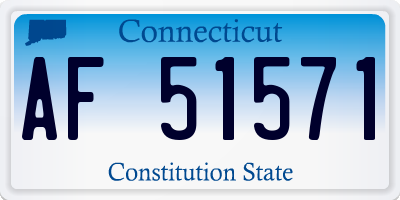 CT license plate AF51571