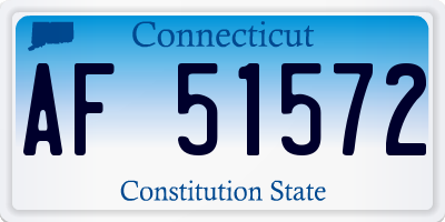 CT license plate AF51572
