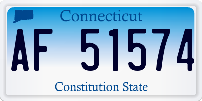 CT license plate AF51574