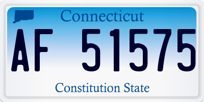 CT license plate AF51575